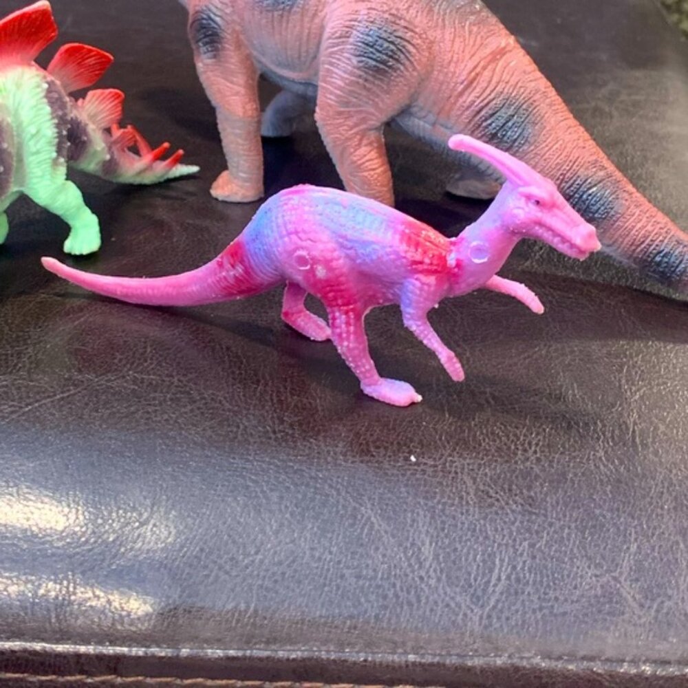 Prehistoric Parasaurolophus Toy Dinosaur, Plastic Vinyl Child’s Toy - Picture 5 of 6